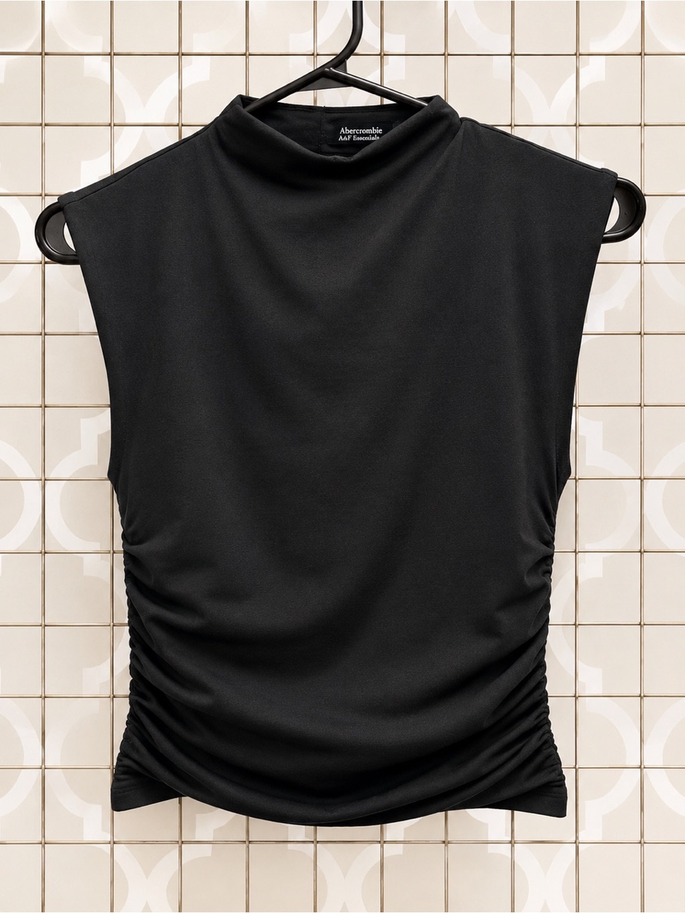 Abercrombie & Fitch Black Sleeveless Mock Neck Top